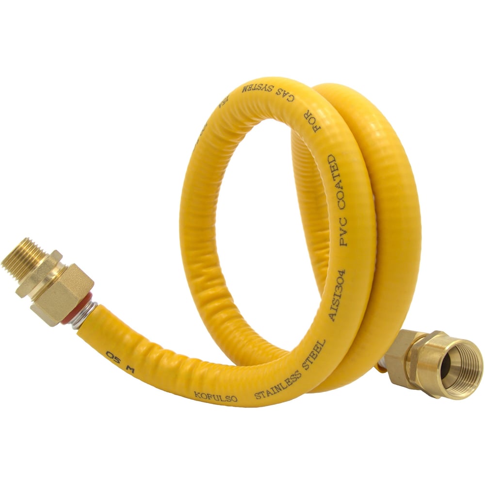 Изображение товара Подводка для газа Kofulso 1/2_3/4 дюйма с муфтами, 150 см (НР-ВР) — KFG BCG/BICG15_3/4 — 1500
