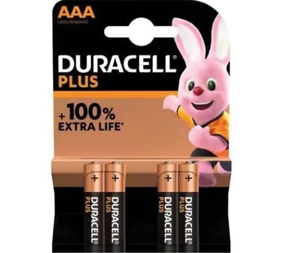 Изображение товара Батарейка Duracell PLUS AAA BL4 щелочная RPL00672