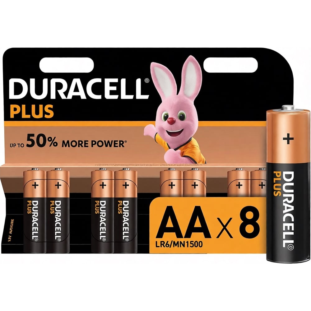 Изображение товара Батарейка Duracell PLUS AA BL8 щелочная RPL00669