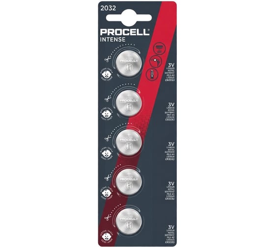 Изображение товара Батарейка Duracell PROCELL Intense CR2032 BL5 литиевая RPL00758