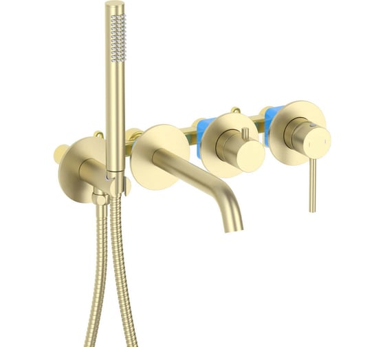 Изображение товара Смеситель для ванны встроенный AQUATEK AQ1344BG ЕВРОПА (внешняя и скрытая часть), шлиф.золото 00000145284