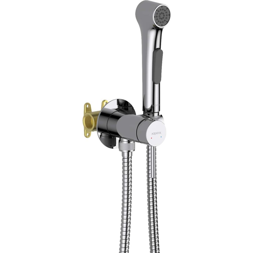 Изображение товара Комплект для гигиенического душа встроенный AQUATEK AQ1020CR ЕВРОПА (Смеситель + гигиеническая лейка + шланг) 00000145294
