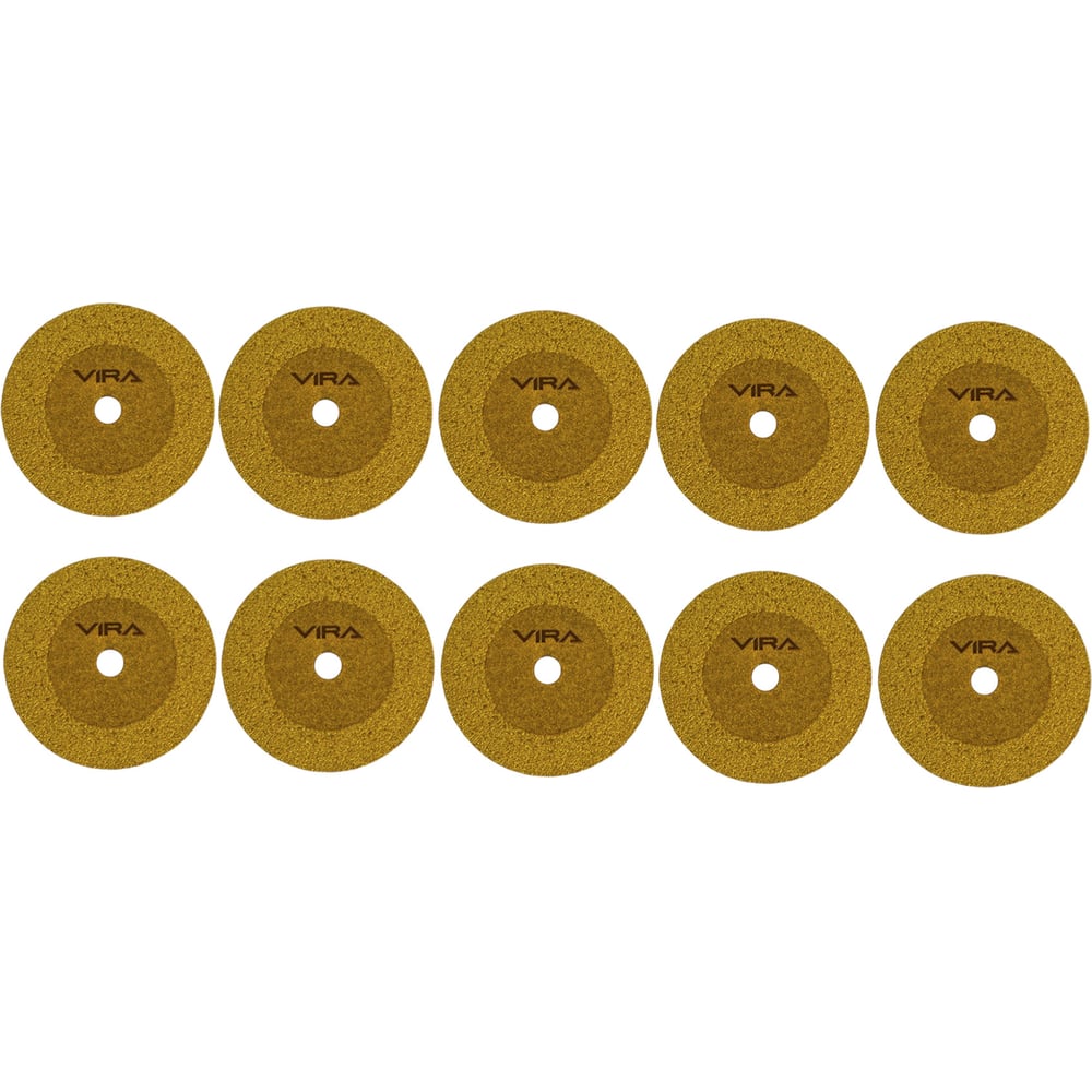 Изображение товара Набор дисков алмазных отрезных по стеклу и керамике VIRA для гравера 50 мм 10 шт 600051