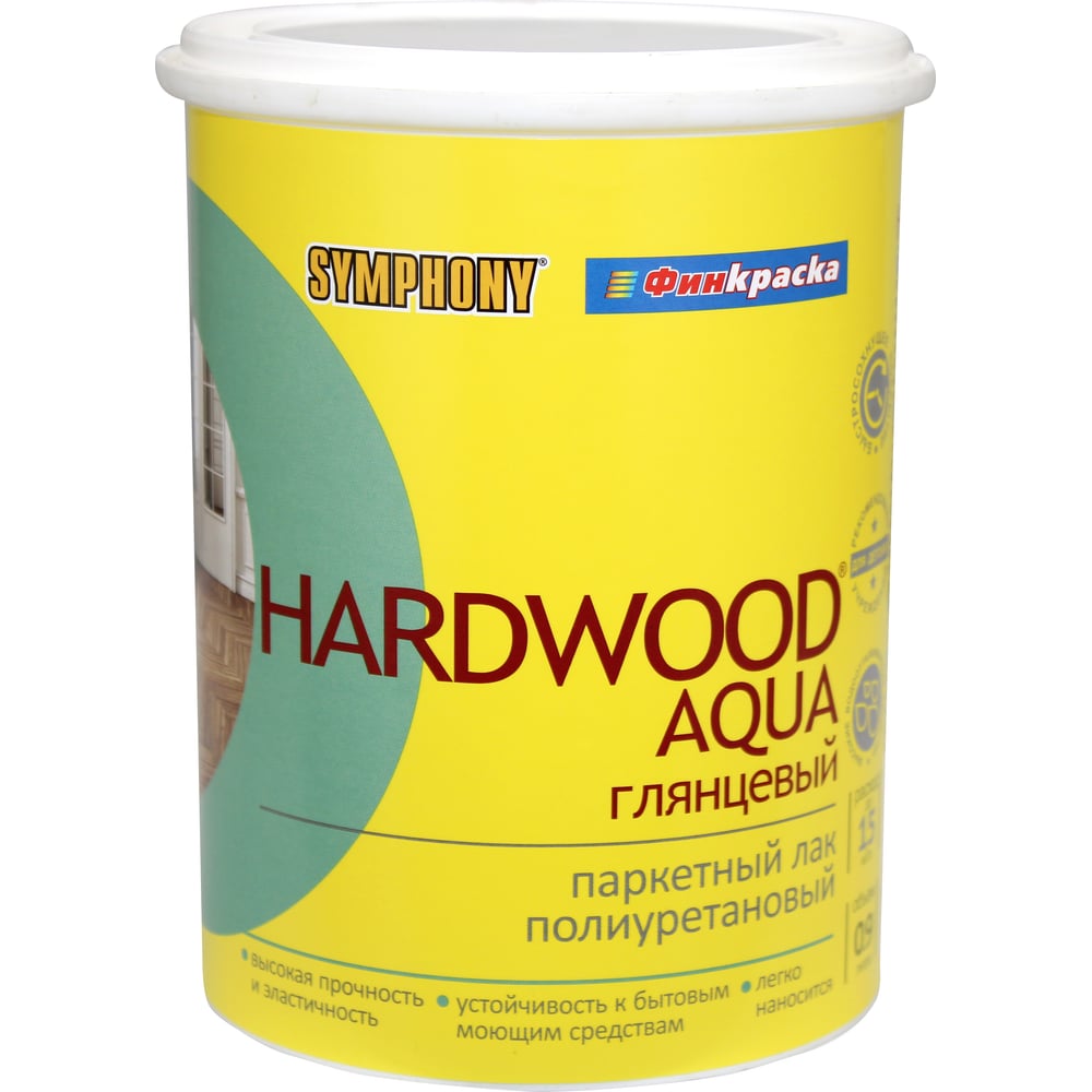 Изображение товара Лак SYMPHONY, хардвуд аква гл, 1/0.9л пласт., oсновной 00-00012980