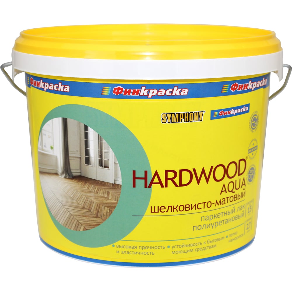 Изображение товара Лак SYMPHONY, хардвуд аква шелк/матов., 3/2.7л пласт., oсновной 00-01100441