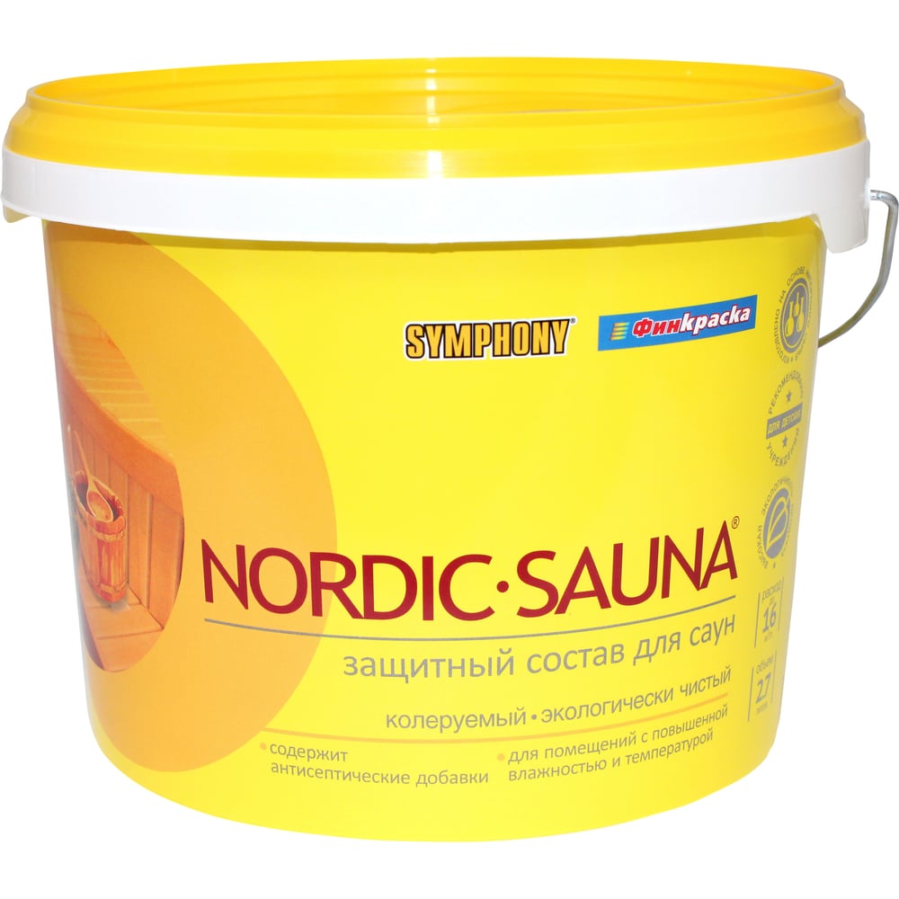 Изображение товара Защитный состав SYMPHONY в/э, нордик сауна, 3/2.7л пласт., oсновной 00-01100436