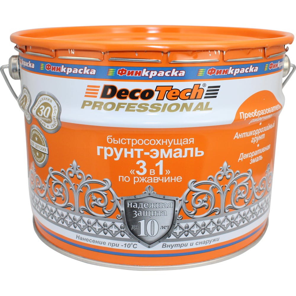 Изображение товара Грунт-эмаль DecoTech 3в1, синяя под RAL5005, 10кг, oсновной 00-00015858