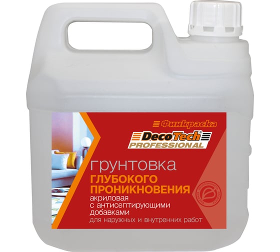Изображение товара Грунтовка DecoTech, глубокого проникновения, 3кг, oсновной 00-00011932
