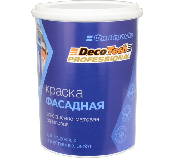 Изображение товара Краска DecoTech в/э, фасадная база LАP, 1/0.9л, oсновной 00-01101604