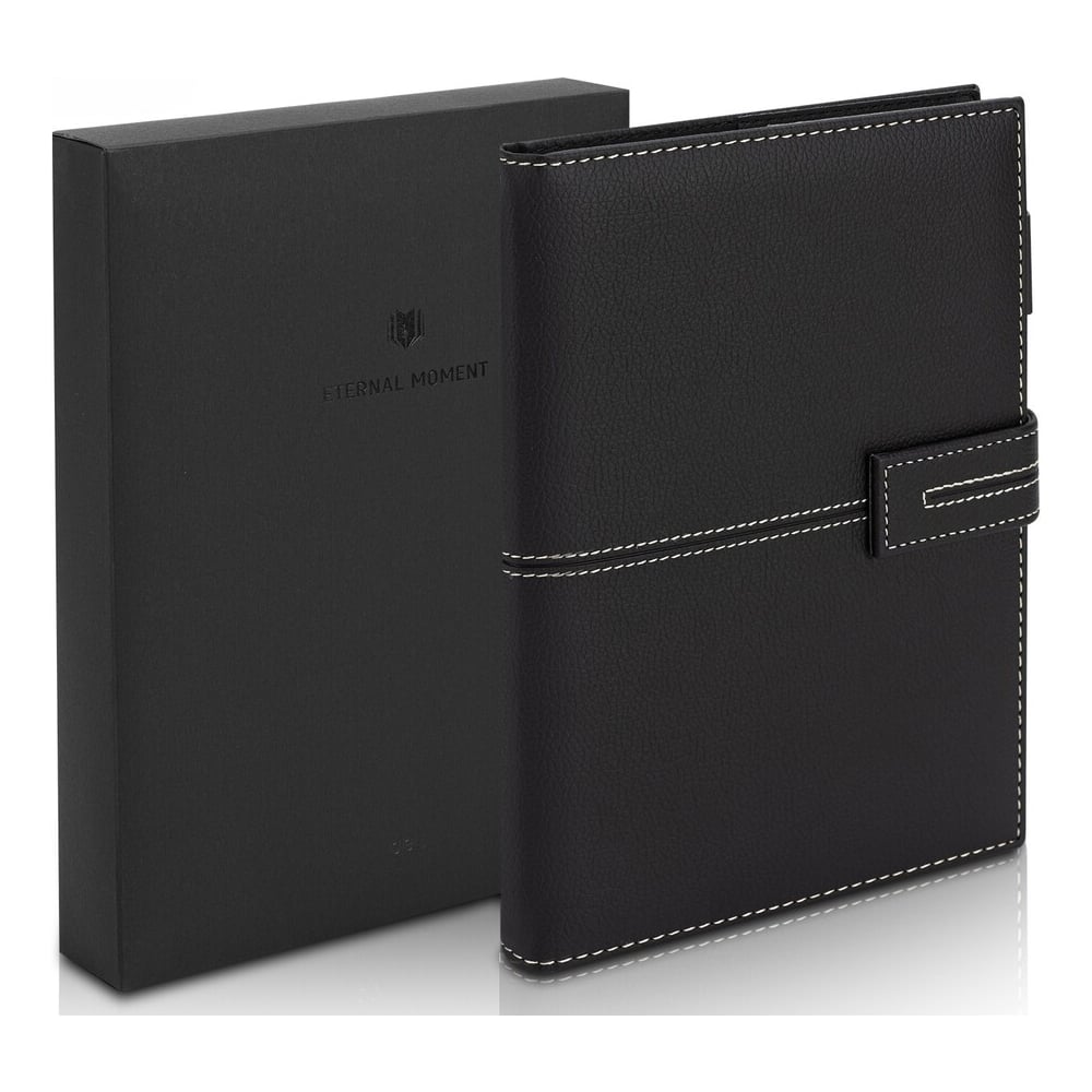 Изображение товара Бизнес-блокнот DELI формат A5, 210x143 мм, 120 листов, 80 г/м², жесткая обложка, линейка, черный EN139L-black