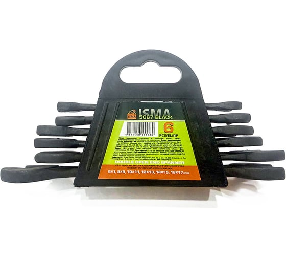 Изображение товара Набор ключей рожковых ISMA 6 предметов ISMA-5067 Black(66617)