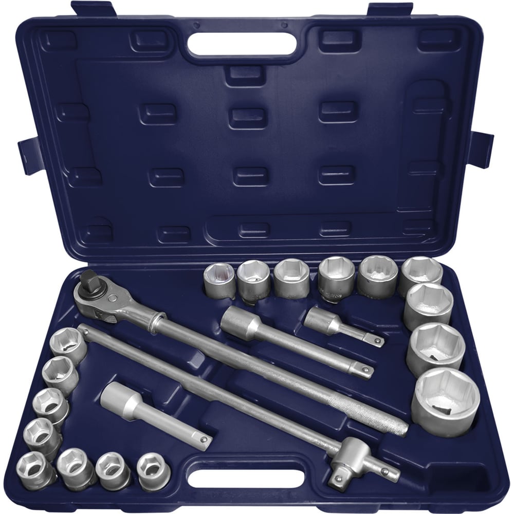 Изображение товара Набор инструментов YATAFORCE 22 предмета 3/4" (64195) с трещоткой и головками 6-гранных 50 мм