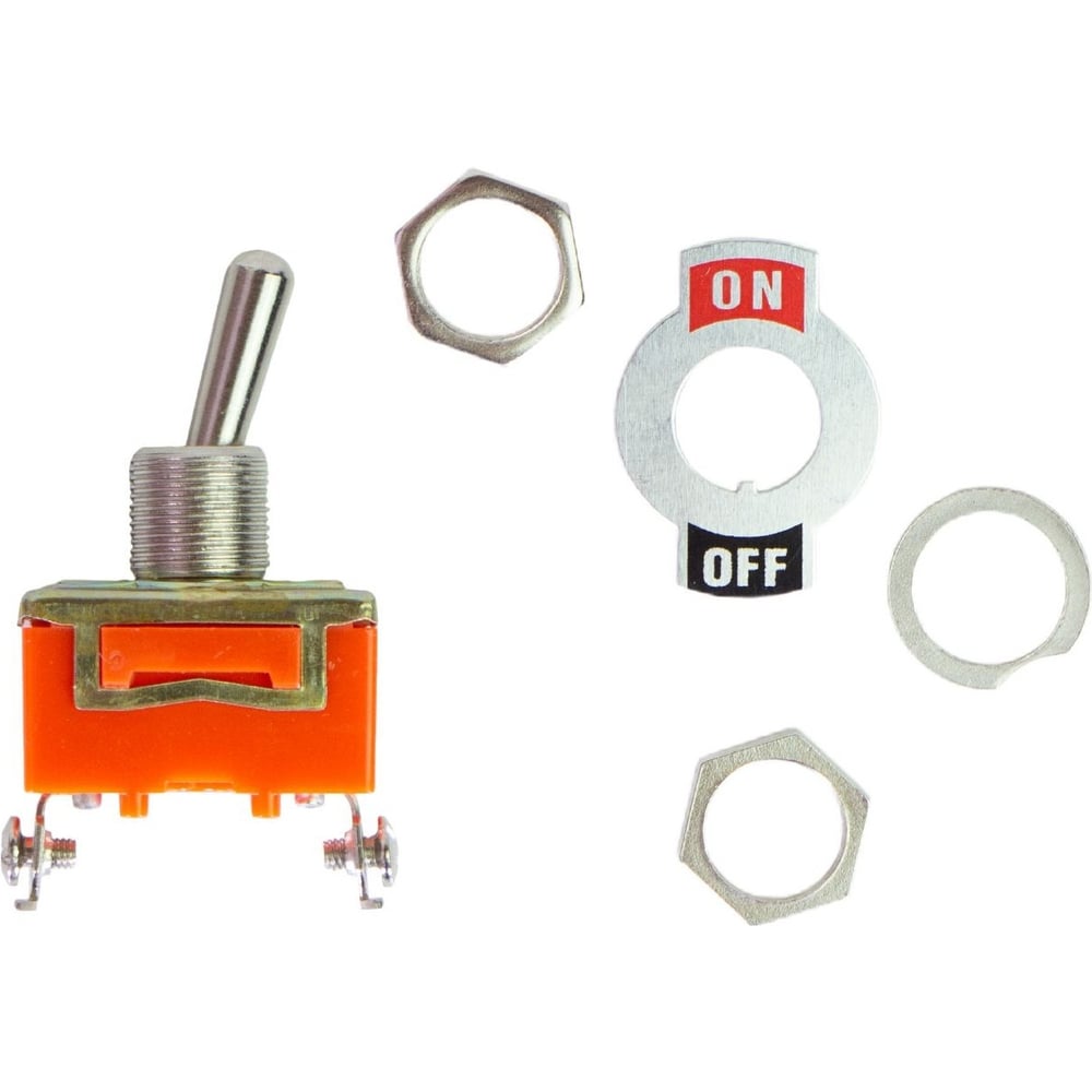 Изображение товара Тумблер Amperin E-TEN1021, 250V, 15А, 2 контакта, клеммы под винт, ON-OFF (9054) 301113 082872