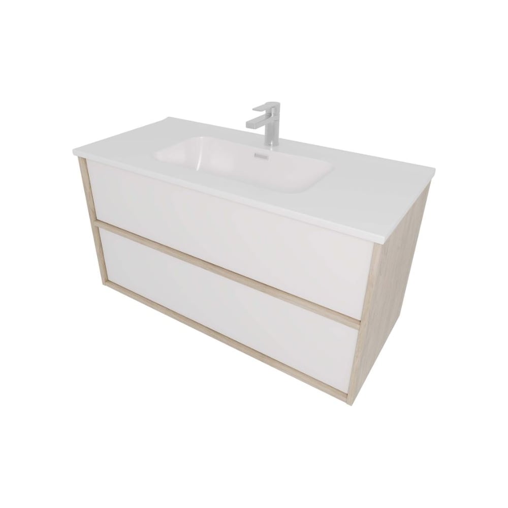 Изображение товара Тумба AQUATEK ЛИБРА с раковиной AQ4100-00 100 см белый мат