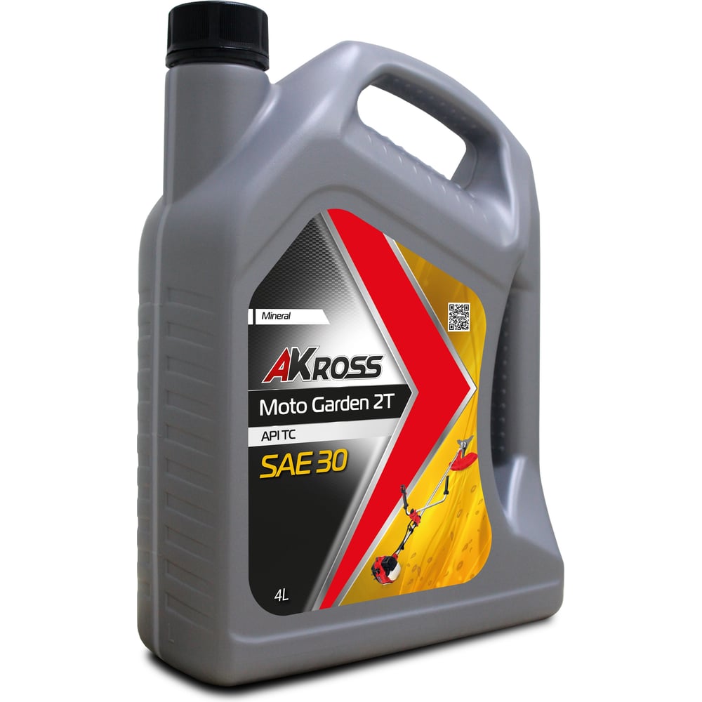 Изображение товара Масло моторное минеральное AKross MOTO 2T Garden 4л для садового инструмента AKS0004MOTO