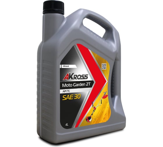 Изображение товара Масло моторное минеральное AKross MOTO 2T Garden 4л для садового инструмента AKS0004MOTO
