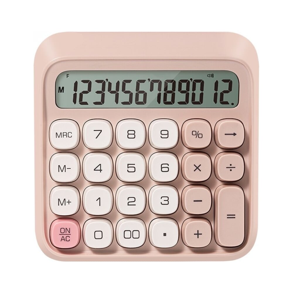 Изображение товара Калькулятор настольный DELI 12 разрядов, питание от батарейки, 130x133x27 мм, пластик, розовый EM36-PK