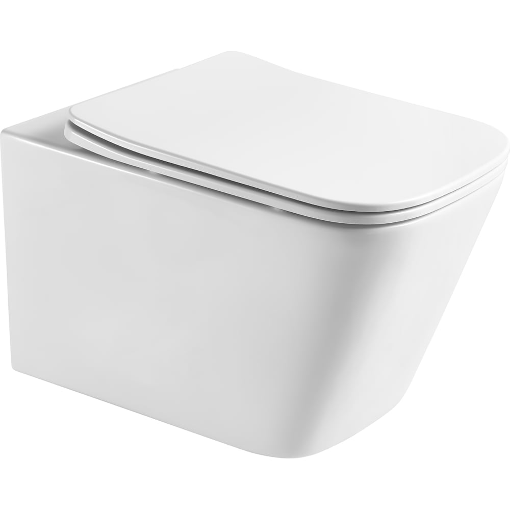 Изображение товара Унитаз подвесной AQUATEK AQ1505T-00 ЛИБРА TORNADO безободковый 510х345х340, тонкое сиденье с механизмом плавного закрывания, крепеж 00000145081