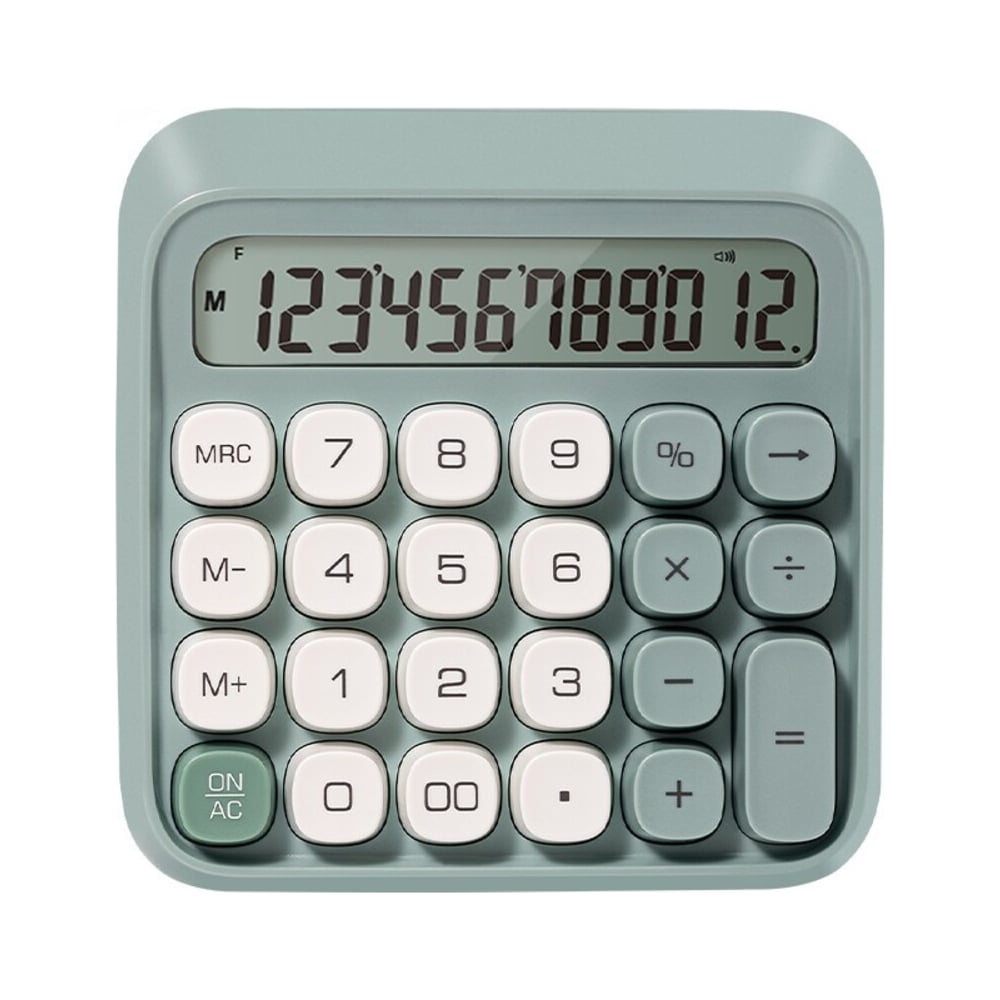 Изображение товара Калькулятор настольный DELI 12 разрядов, питание от батарейки, 130x133x27 мм, пластик, зеленый EM36-GN