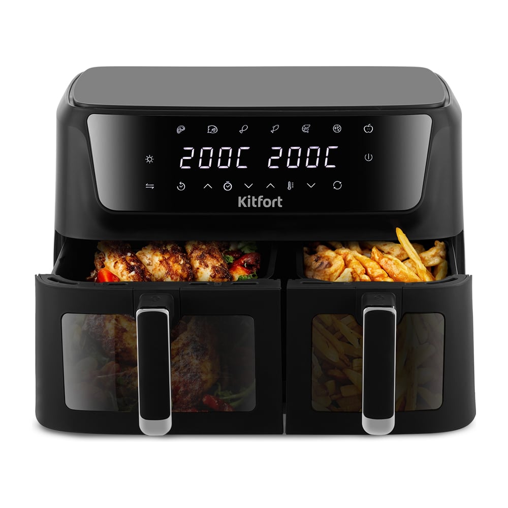 Изображение товара Аэрогриль KITFORT KT-8119 с сенсорным управлением, 10,8 л, 2700 Вт, 8 режимов Изображение товара Аэрогриль KITFORT KT-8119 с сенсорным управлением, 10,8 л, 2700 Вт, 8 режимов