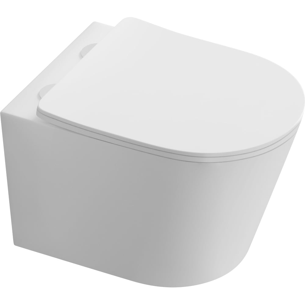 Изображение товара Унитаз подвесной AQUATEK AQ1580T-00 ТАУРУС TORNADO безободковый 520х360х320, тонкое сиденье с механизмом плавного закрывания, крепеж 00000143654