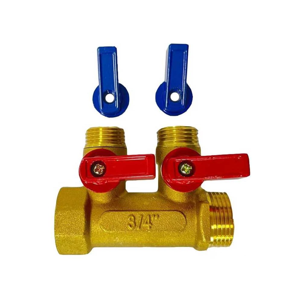 Изображение товара Коллектор Damento Clima 016241 Латунный 3/4-1/2 на 2 выхода