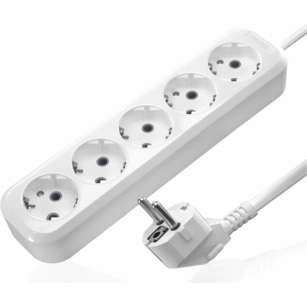 Изображение товара Удлинитель AVG со шнуром 5м, 5 местный, с заземлением MGP-174