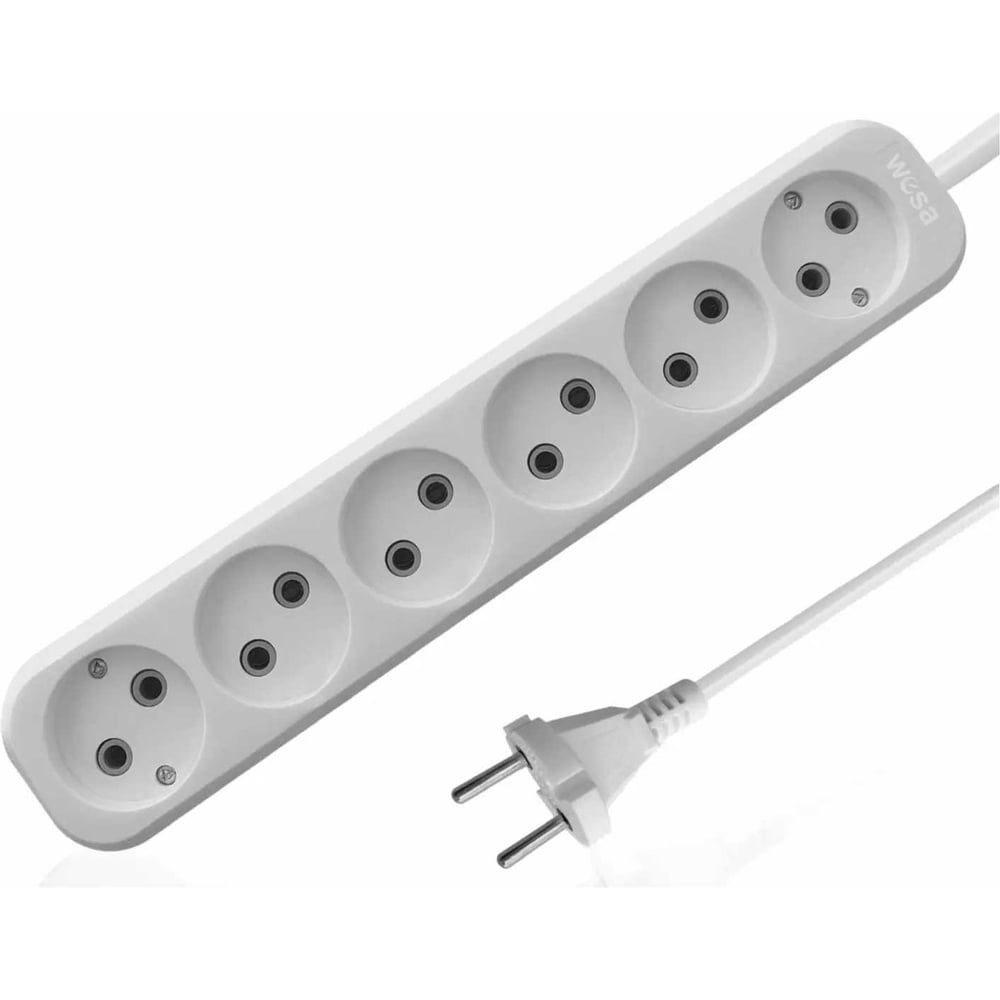 Изображение товара Удлинитель AVG со шнуром 5м, 6 местный, без заземления MGP-184