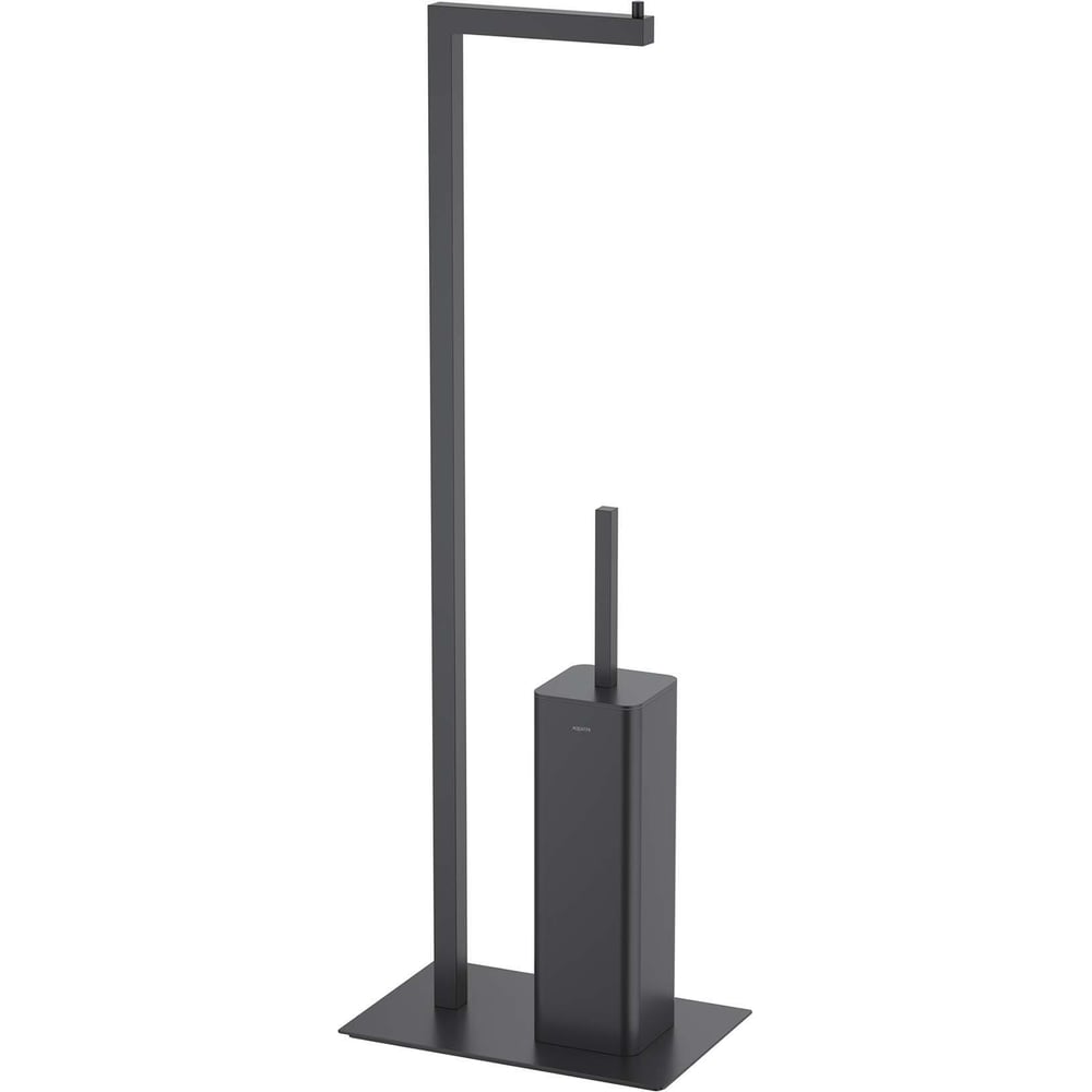 Изображение товара Держатель туалетной бумаги с ершиком AQUATEK AQ4331MB ЛИБРА напольный, матовый черный 00000145289