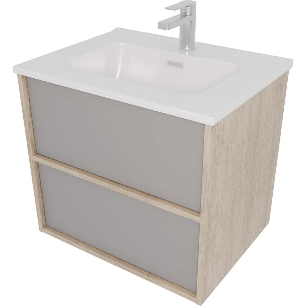 Изображение товара Тумба AQUATEK ЛИБРА AQ66060-DO-LG с раковиной AQ0460-00