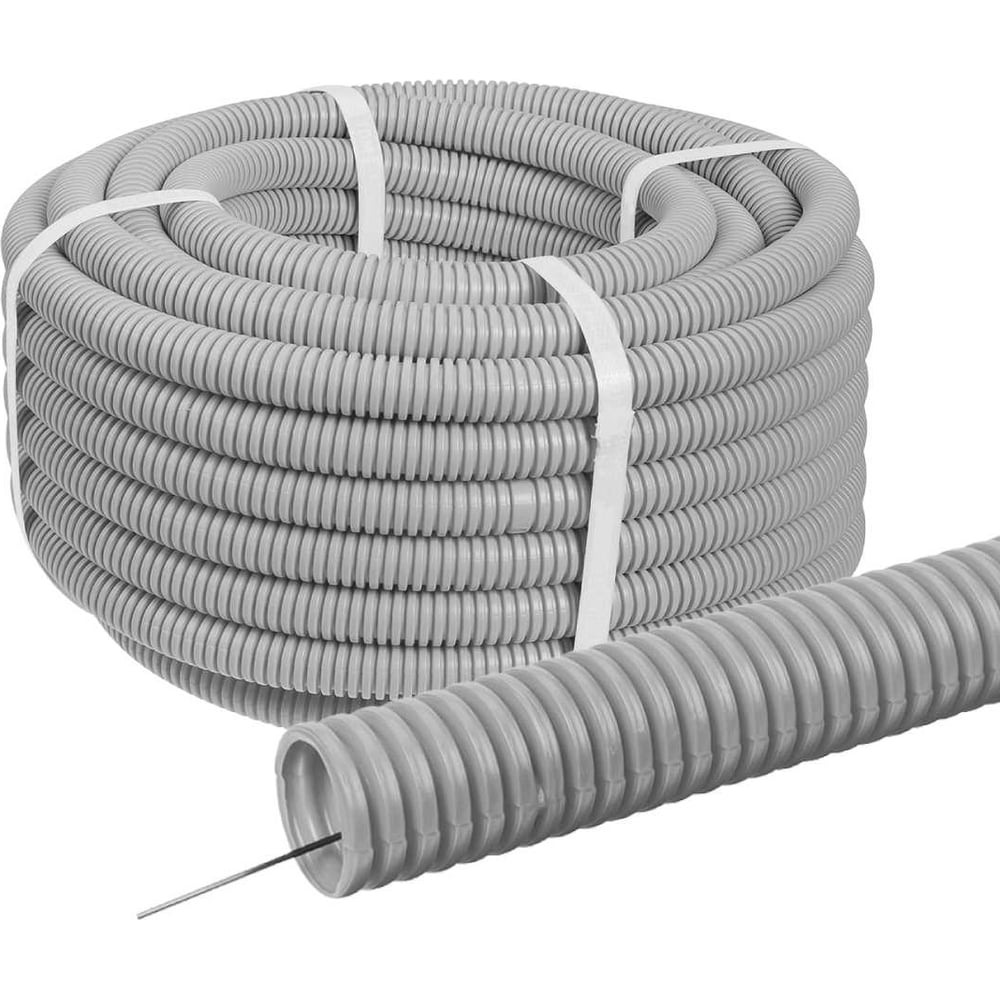 Изображение товара Гофра для кабеля TDM ELECTRIC 20мм ПВХ с зондом 10 метров легкая SQ0401-0122