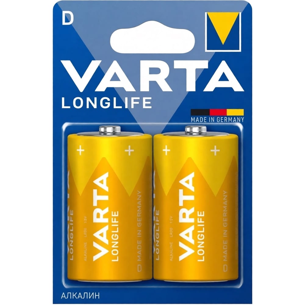 Изображение товара Элемент питания Varta Longlife LR20/D BL2 4120101422 RPL00846