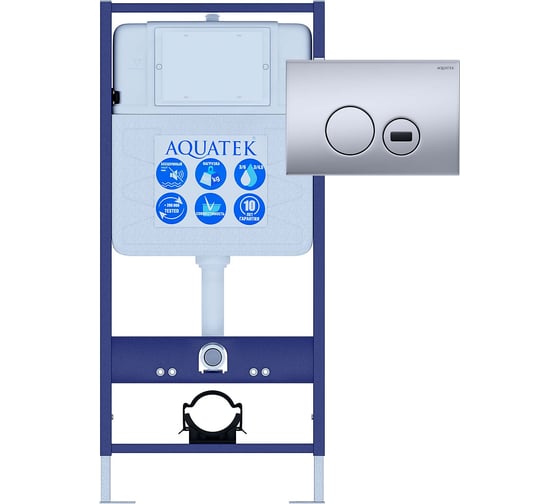 Изображение товара Монтаж рама для подвесного унитаза AQUATEK INSE-0000001.36 Aquatek Sensor SET Standart 50 1130х500х100 + звукоизоляционная прокладка + панель смыва KDIS-0000036 00000147854