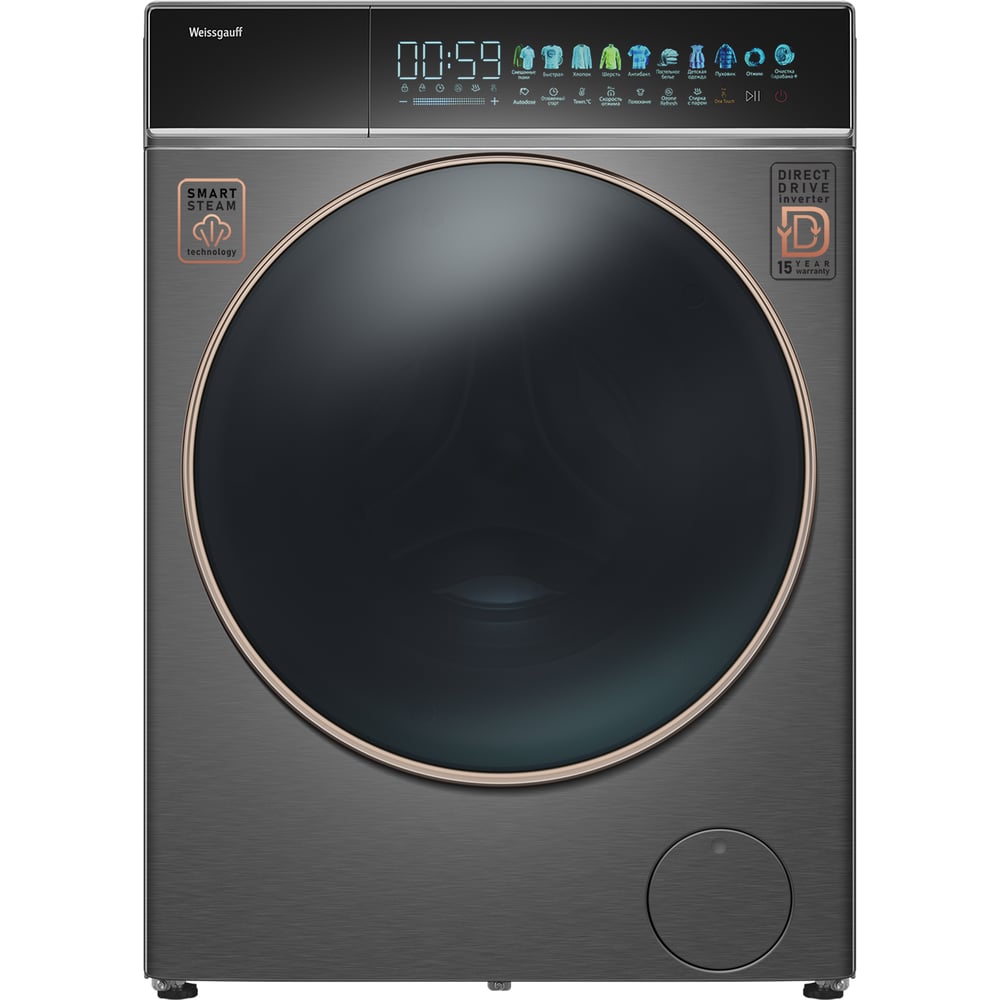 Изображение товара Стиральная машина Weissgauff WM 58411 Direct Drive Inverter Premium Steam Grey 436158