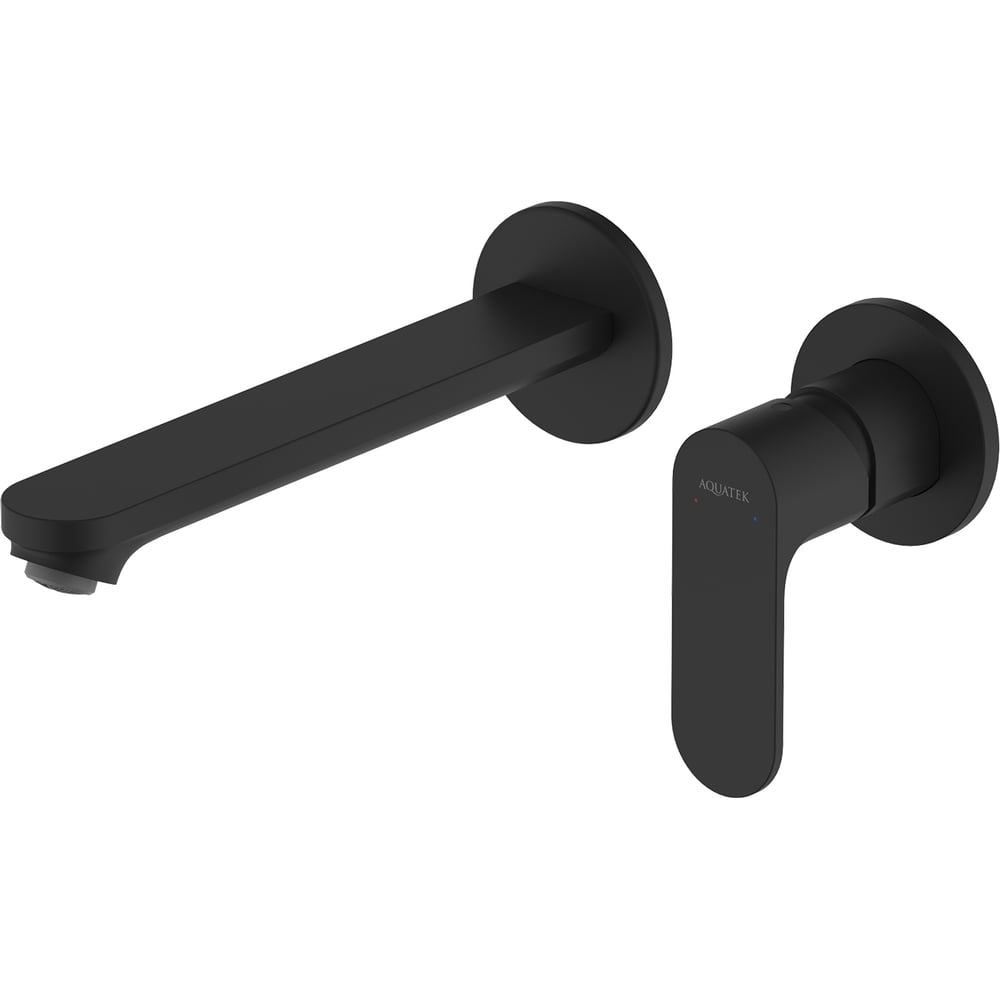 Изображение товара Смеситель для раковины настенный AQUATEK AQ1913MB АЛЬФА (внешняя и скрытая часть), матовый черный 00000147231