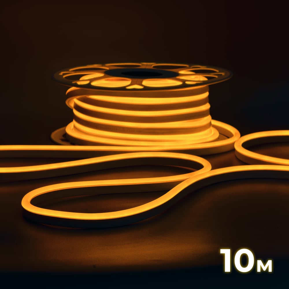 Изображение товара Гибкая светодиоднаянеоновая лента Baulamp 10м IP67 жёлтый свет