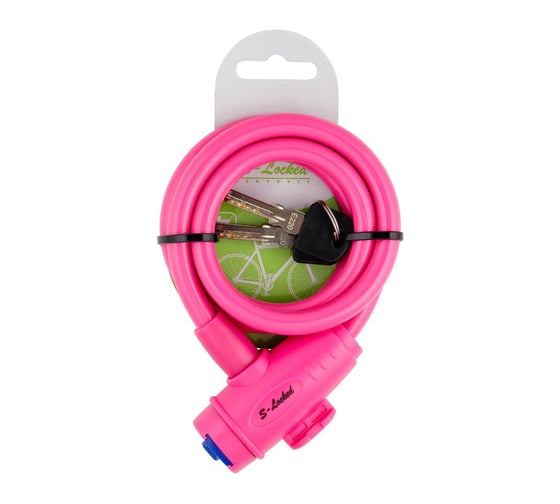 Изображение товара Замок навесной велосипедный тросовый S-Locked ВС 09Т 10*1000 мм розовый S-Locked "ESOTERIC" 122709