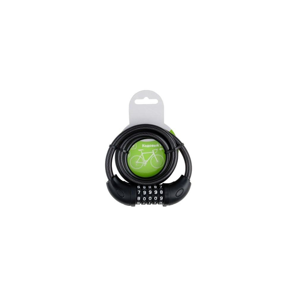 Изображение товара Замок навесной велосипедный тросовый S-Locked "ESOTERIC" ВС 09Т 10*1000 мм Code черный 122537