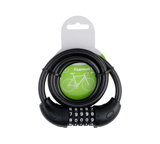 Изображение товара Замок навесной велосипедный тросовый S-Locked "ESOTERIC" ВС 09Т 10*1000 мм Code черный 122537