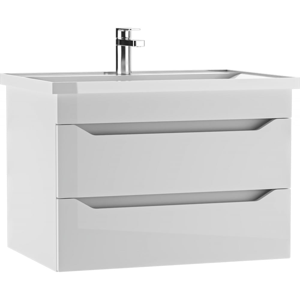 Изображение товара Тумба подвесная под раковину НОВА 70 Ева с двумя ящиками В2 Айсберг DA5933T