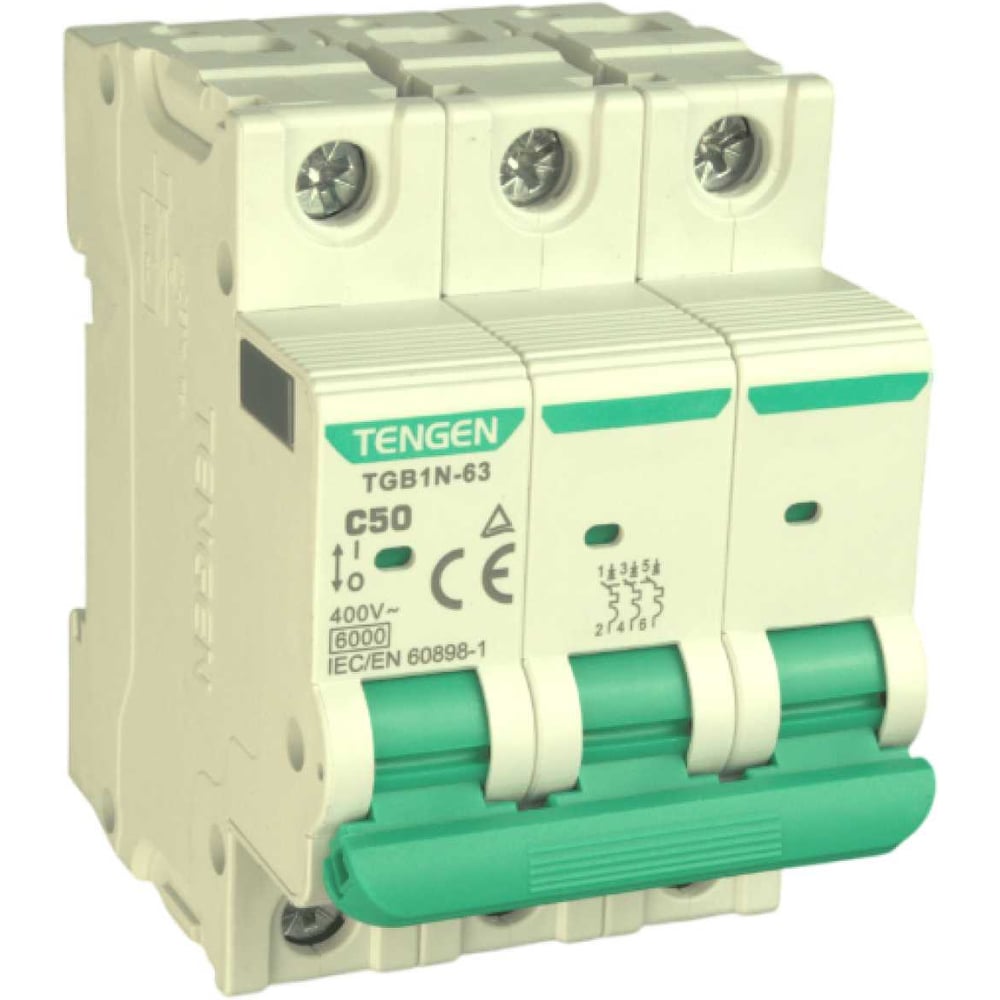 Изображение товара Автоматический выключатель миниатюрный TENGEN TGB1N-63-3PC50 модульный выключатель 3P 50A C 6kA 3х модуль УТ-00026936 Изображение товара Автоматический выключатель миниатюрный TENGEN TGB1N-63-3PC50 модульный выключатель 3P 50A C 6kA 3х модуль УТ-00026936