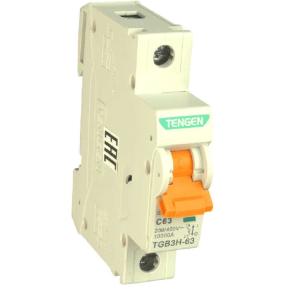 Изображение товара Автоматический выключатель миниатюрный TENGEN TGB3H-63-1PC63 модульный выключатель 1P 63A C 10kA 1х модуль УТ-00027084