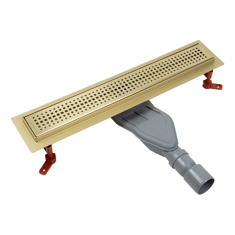 Изображение товара Лоток душевой IDDIS, сифон 360, комбинированный затвор, перфорированная решетка, 500 мм, золото, 975B5MG20DZ