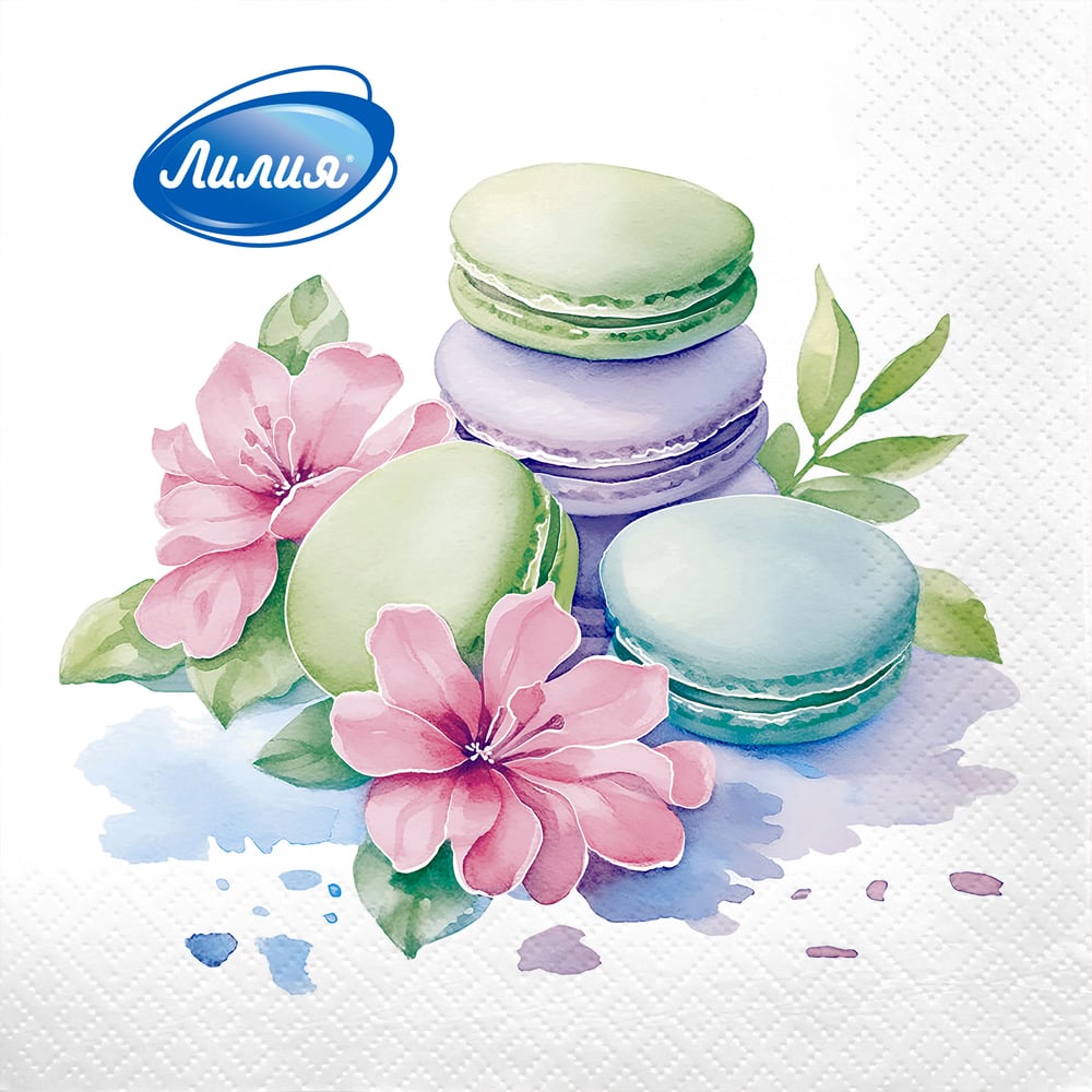 Изображение товара Салфетки Лилия Десерт двухслойные 33x33 см, 20 шт