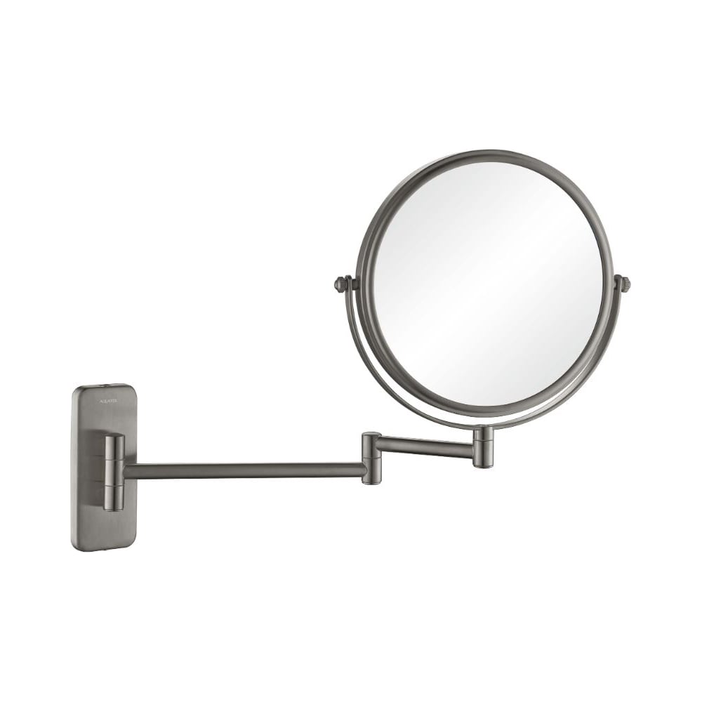 Изображение товара Зеркало косметическое настенное AQUATEK AQ4911BGM 5х, оружейная сталь (шлиф. черный хром) 00000139784