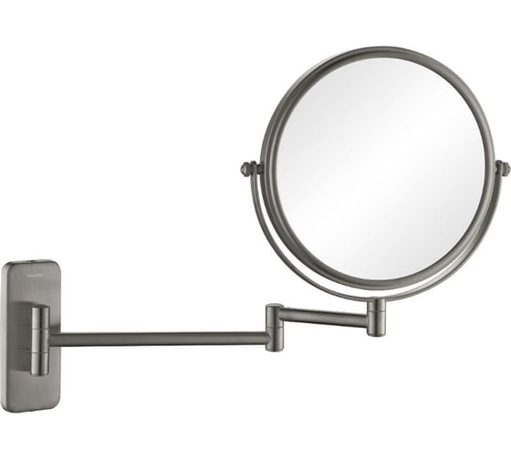 Изображение товара Зеркало косметическое настенное AQUATEK AQ4911BGM 5х, оружейная сталь (шлиф. черный хром) 00000139784