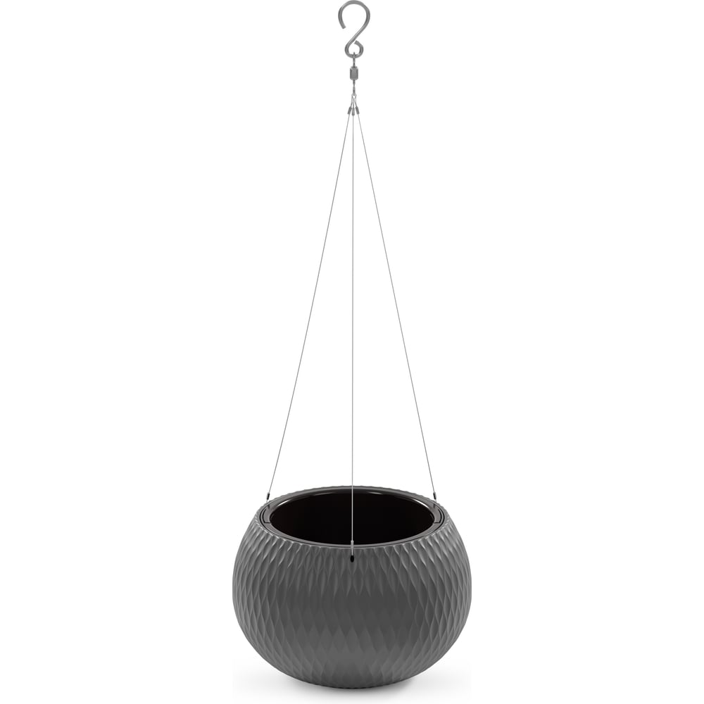 Изображение товара Кашпо ЗПИ Альтернатива Жемчужина 4л подвесное (графитовый) М8918