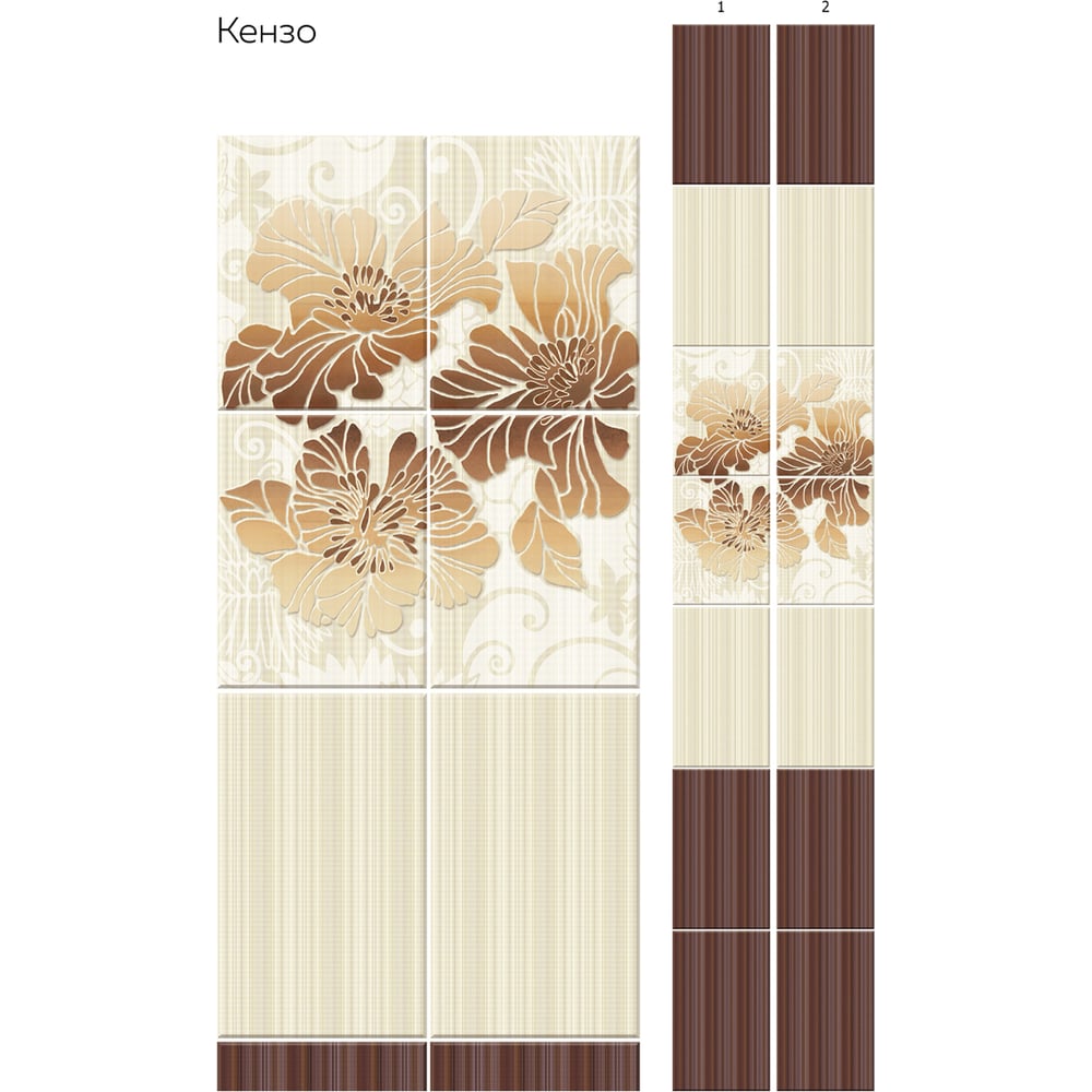 Изображение товара ПВХ панель КронаПласт Unique Кензо - декоративная стеновая панель, 2700 мм, бежево-коричневая