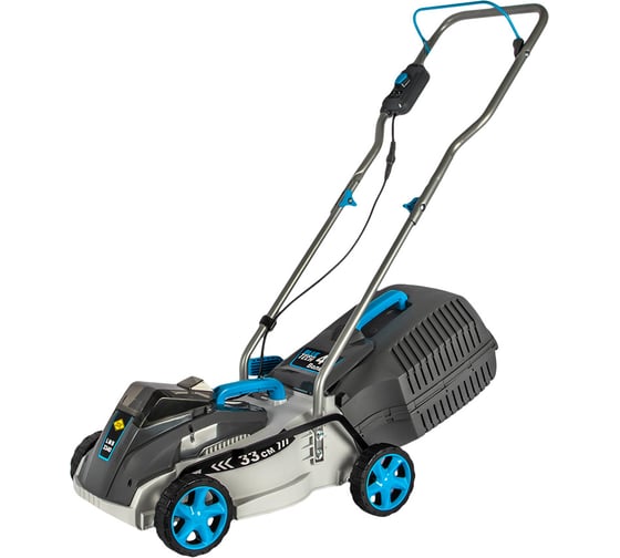 Изображение товара Газонокосилка аккумуляторная DDE BlueTech LMB 3340 (33 см, 25 - 70 мм, сборник 40л, без ЗУ и АКБ) 912-198