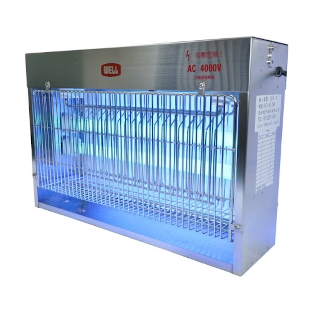 Изображение товара Ловушка для насекомых высоковольтная WELL WE-150-2SW влагозащищенная IP54 AISI 304 (90м2) 700409017